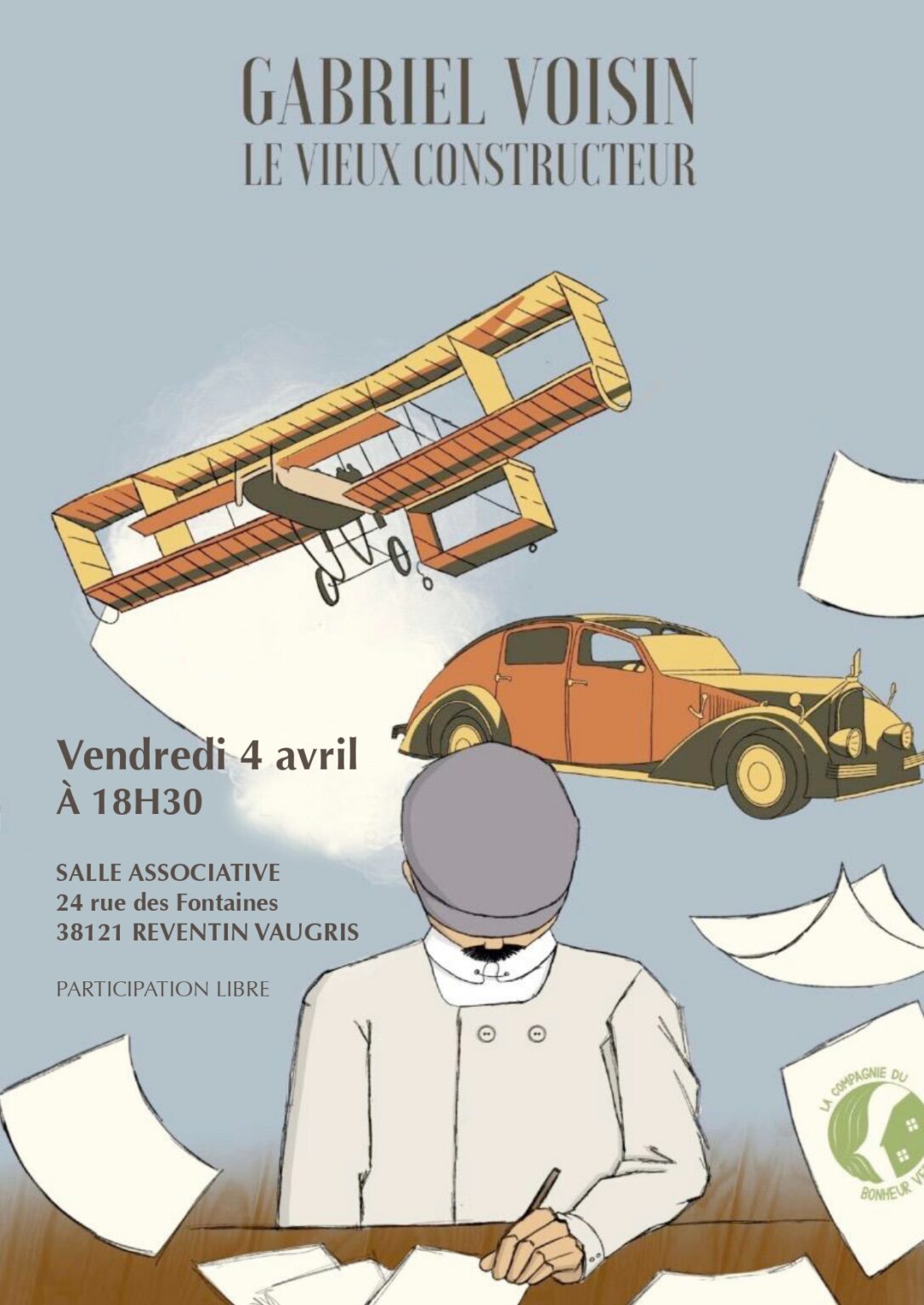 Conférence : le 4 avril, les frères Voisin, pionniers de l&rsquo;Aviation Française, à l&rsquo;Aéroclub de Vienne-Reventin !